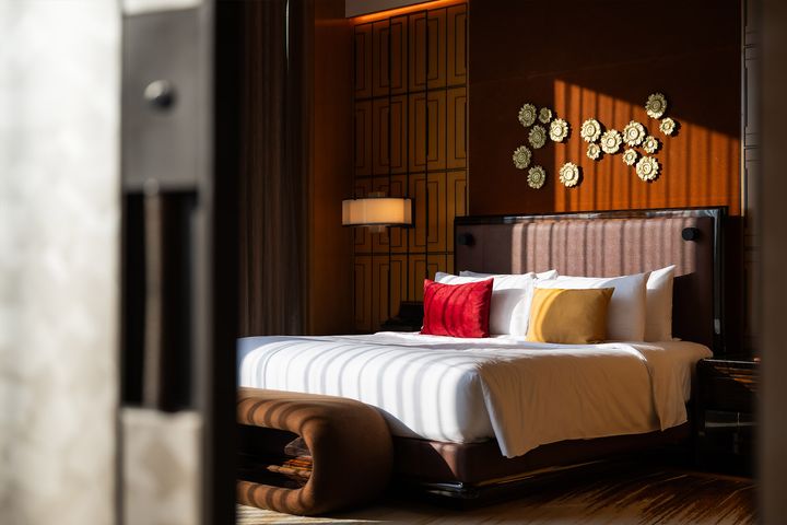 Luxury suite at MGM COTAI offering spacious accommodations and premium comfort for a restorative resort stay in Macau.