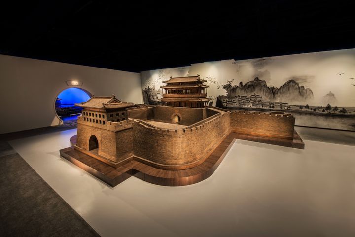 exhibit  red sandalwood art exhibition of old beijing city gates  3 2