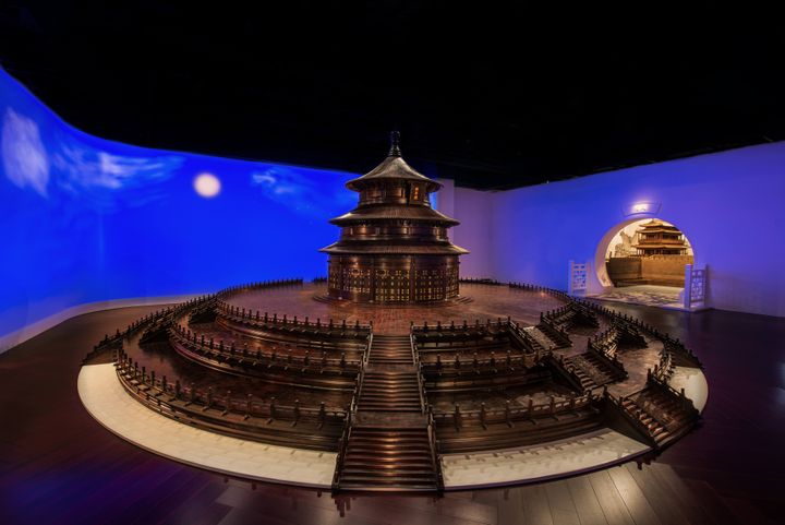 exhibit  red sandalwood art exhibition of old beijing city gates  3 4