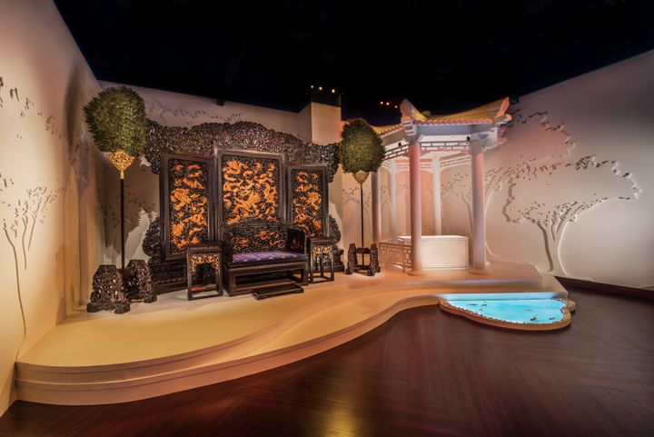 exhibit  red sandalwood art exhibition of old beijing city gates  3 5