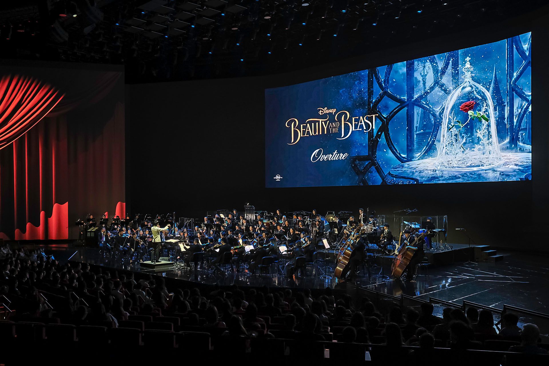 Beauty and the Beast in Concert Film with Live Orchestra at MGM Theater, showcasing large-scale live entertainment at MGM COTAI.